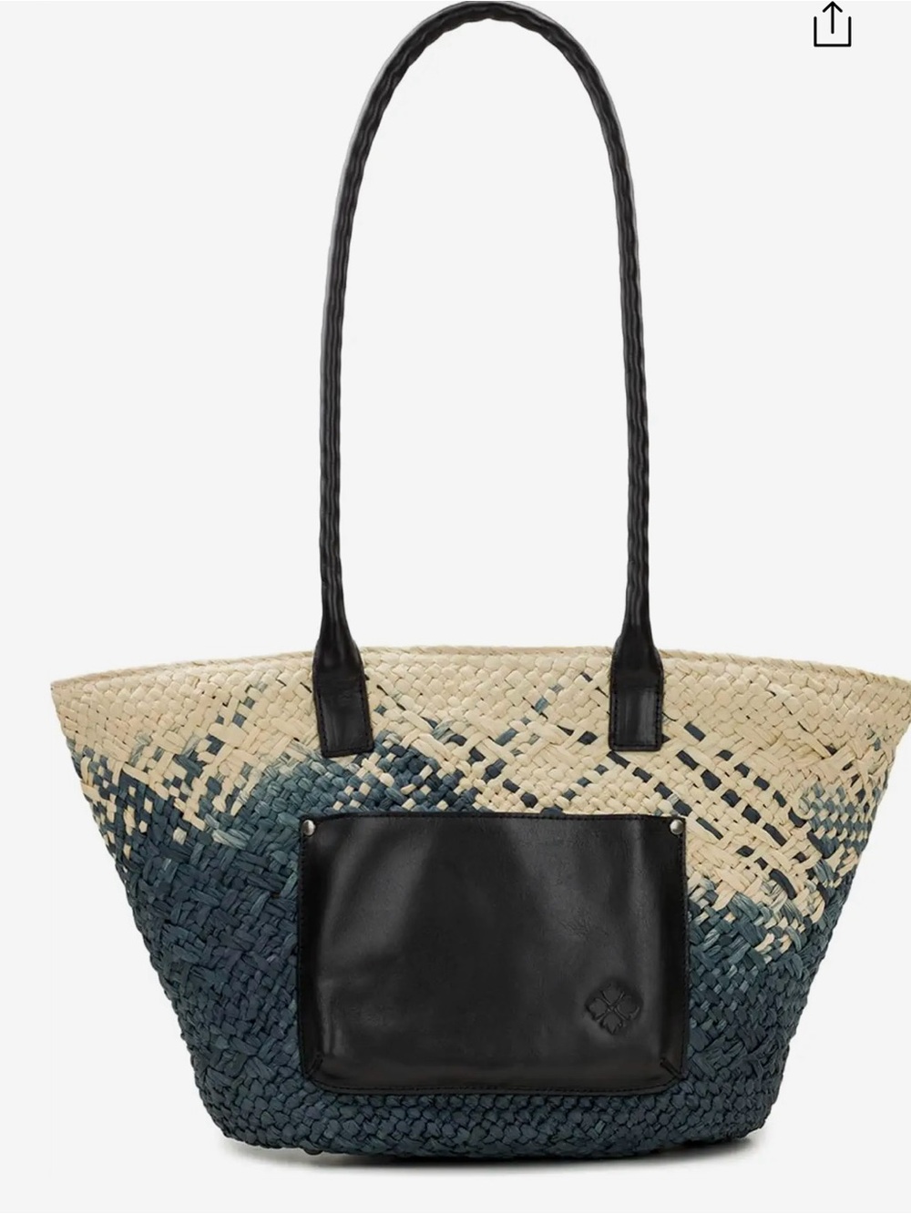 Patricia Nash Blue Ombre Woven Straw Tote with Scarf NWT - Picture 3 of 5